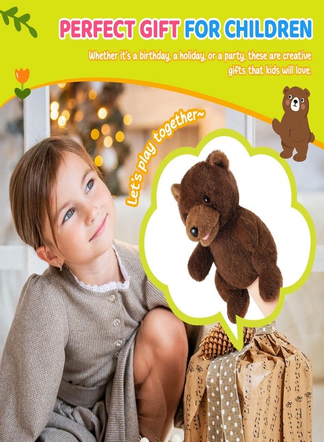 ZJoey Animal Hand Puppets 11 Inch Safari Jungle Zoo Woodland Puppet Rainforest Grassland Animals Role-Playfor Kids Storytelling Imaginative Pretend Play Teaching Preschool Learning Educational(Brown Bear) - Image 3